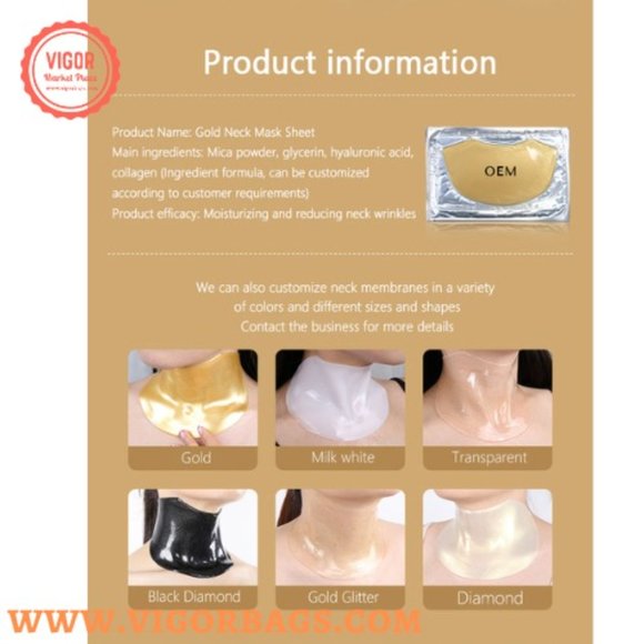 Gold 24k collagen neck mask sheet patch Moisturizer lifting anti wrinkle - Picture 12 of 12
